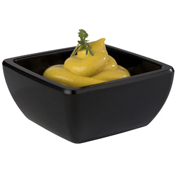 (6 sztuk) Miseczki - PURE - melamina - 50 ml - kwadratowe - czarne - Prime Gastro