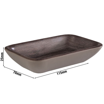 (20 sztuk) Miska - OAK - melamina - 0,1 litra - 115x70 mm - brązowa - Prime Gastro