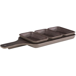 (20 sztuk) Miska - OAK - melamina - 0,1 litra - 115x70 mm - brązowa
