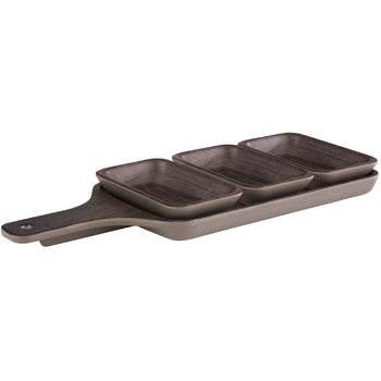 (20 sztuk) Miska - OAK - melamina - 0,1 litra - 115x70 mm - brązowa - Prime Gastro