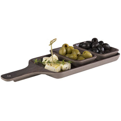 (20 sztuk) Miska - OAK - melamina - 0,1 litra - 115x70 mm - brązowa