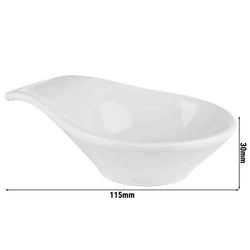 (24 sztuki) Miseczki - MINI - Melamina - 60 ml - 115x75mm - Biały