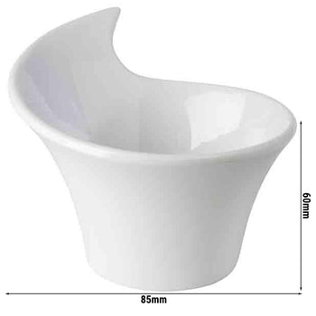 (24 sztuki) Miseczki - MINI - Melamina - 70 ml - 85x70 mm - Białe - Prime Gastro
