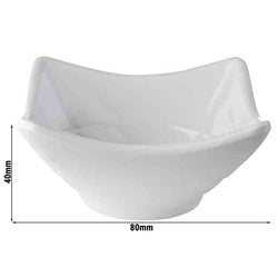 (24 sztuki) Miseczki - MINI - Melamina - 0,1 litra - 80x80 mm - Białe