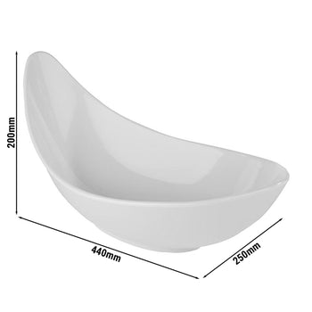 (6 sztuk) Miska - GLOBAL BUFFET - Melamina - 3,3 litra - 440x250mm - Biały - Prime Gastro