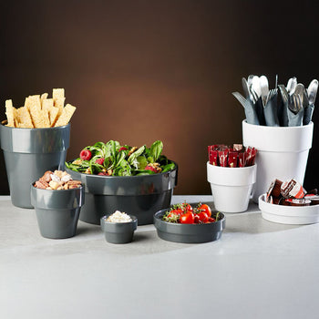 (60 sztuk) Miseczki do dipów - FLOWER POT - melamina - 40 ml - Ø 60 mm - białe - Prime Gastro