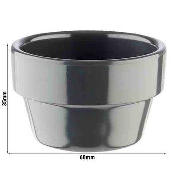 (60 sztuk) Miseczki do dipów - FLOWER POT - melamina - 40 ml - Ø 60 mm - szare - Prime Gastro