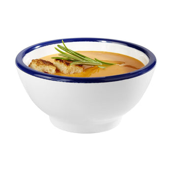 (6 sztuk) Miseczki do dipów - ENAMEL LOOK - melamina - 90 ml - Ø 95 mm - białe - Prime Gastro