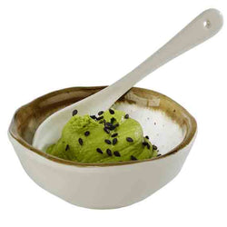 (12 sztuk) Miseczki do dipów - STONE ART - melamina - 70 ml - Ø 80 mm - białe/brązowe