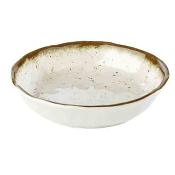 (6 sztuk) Miska - STONE ART - melamina - 0,6 litra - Ø 200 mm - biało-brązowa - Prime Gastro