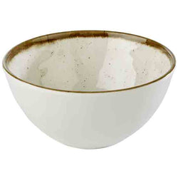 (6 sztuk) Miska - STONE ART - melamina - 0,6 litra - Ø 150 mm - biało - brązowa