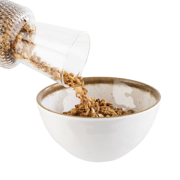 (6 sztuk) Miska - STONE ART - melamina - 0,6 litra - Ø 150 mm - biało-brązowa - Prime Gastro