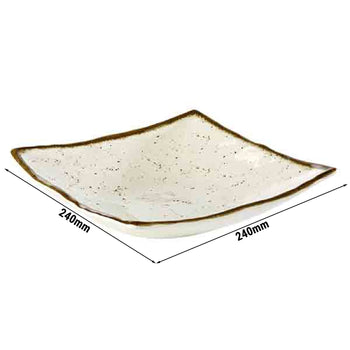 (6 sztuk) Miska - STONE ART - melamina - 1,1 litra - 240 x 240 mm - biała/brązowa - Prime Gastro