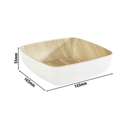 (6 sztuk) Miska - FRIDA - melamina - 0,85 litra - kwadratowa - biała