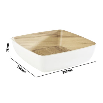 (6 sztuk) Miska - FRIDA - melamina - 2,65 litra - kwadratowa - biała - Prime Gastro