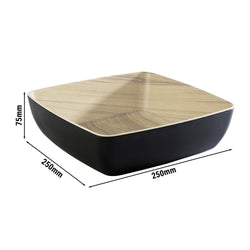 (6 sztuk) Miska - FRIDA - melamina - 2,65 litra - kwadratowa - czarna