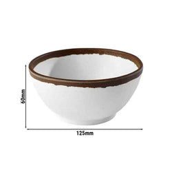 (6 sztuk) Miska - CROCKER - Melamina - 0,37 litra - Ø 125 mm - Biały/Brązowy