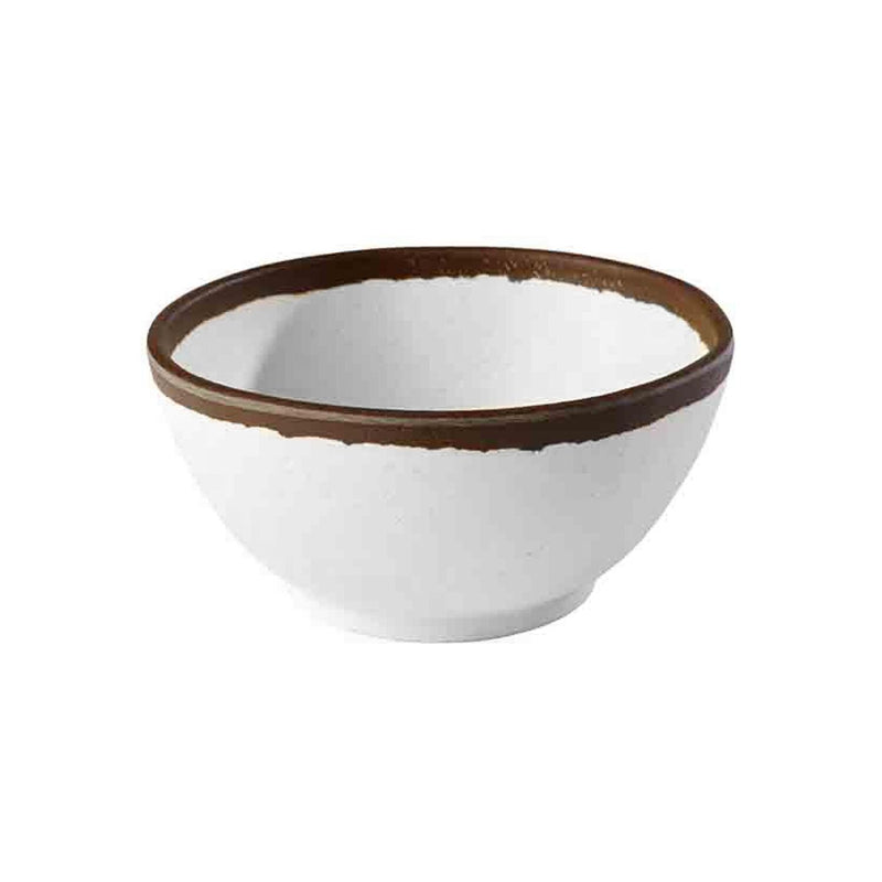 (6 sztuk) Miska - CROCKER - Melamina - 0,37 litra - Ø 125 mm - Biały/Brązowy