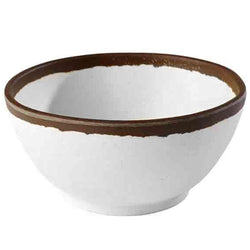 (6 sztuk) Miska - CROCKER - Melamina - 0,37 litra - Ø 125 mm - Biały/Brązowy