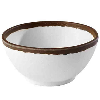(6 sztuk) Miska - CROCKER - Melamina - 0,37 litra - Ø 125 mm - Biały/Brązowy - Prime Gastro
