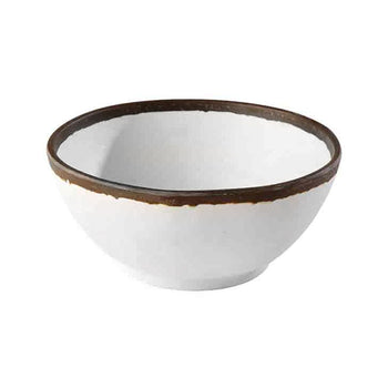 (6 sztuk) Miseczki - CROCKER - Melamina - 0,7 litra - Ø 160 mm - Biały/Brązowy - Prime Gastro
