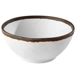 (6 sztuk) Miseczki - CROCKER - Melamina - 0,7 litra - Ø 160 mm - Biały/Brązowy