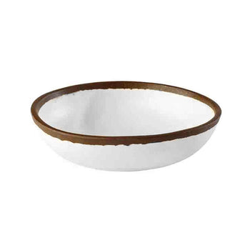 (6 sztuk) Miska - CROCKER - Melamina - 0,5 litra - Ø 165 mm - Biały/Brązowy - Prime Gastro