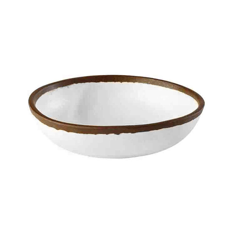 (6 sztuk) Miska - CROCKER - Melamina - 0,5 litra - Ø 165 mm - Biały/Brązowy