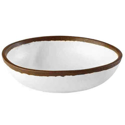 (6 sztuk) Miska - CROCKER - Melamina - 0,5 litra - Ø 165 mm - Biały/Brązowy