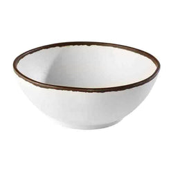 (6 sztuk) Miska - CROCKER - Melamina - 1,45 litra - Ø 210 mm - Biały/Brązowy