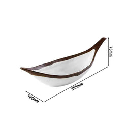 (6 sztuk) Talerz - CROCKER - melamina - 0,17 litra - biały/brązowy