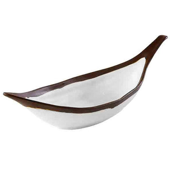 (6 sztuk) Talerz - CROCKER - melamina - 0,17 litra - biały/brązowy - Prime Gastro