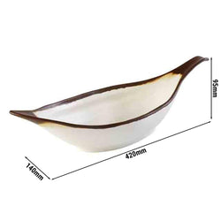 (6 sztuk) Miska w kształcie liścia - CROCKER - Melamina - 0,65 litra - Biały/Brązowy