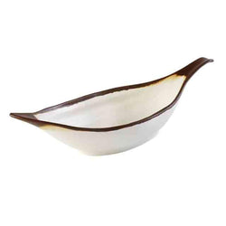 (6 sztuk) Miska w kształcie liścia - CROCKER - Melamina - 0,65 litra - Biały/Brązowy