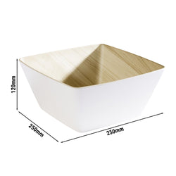 (6 sztuk) Miska - FRIDA - melamina - 3,5 litra - kwadratowa - biała