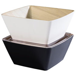 (6 sztuk) Miska - FRIDA - melamina - 3,5 litra - kwadratowa - czarna