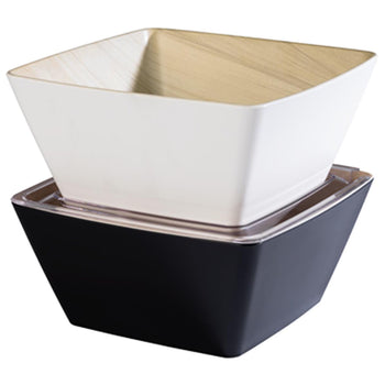 (6 sztuk) Miska - FRIDA - melamina - 3,5 litra - kwadratowa - czarna - Prime Gastro