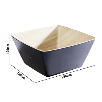 (6 sztuk) Miska - FRIDA - melamina - 3,5 litra - kwadratowa - czarna - Prime Gastro