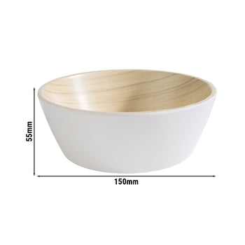 (6 sztuk) Miska - FRIDA - melamina - 0,44 litra - Ø 150 mm - biała - Prime Gastro