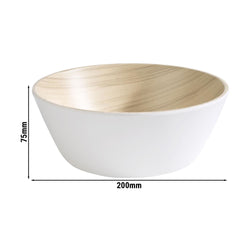 (6 sztuk) Miska - FRIDA - melamina - 1,2 litra - Ø 200 mm - biała