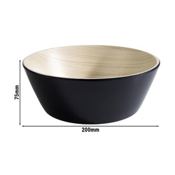 (6 sztuk) Miska - FRIDA - melamina - 1,2 litra - Ø 200 mm - czarna