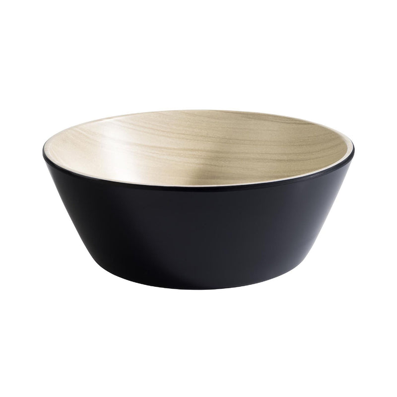 (6 sztuk) Miska - FRIDA - melamina - 1,2 litra - Ø 200 mm - czarna