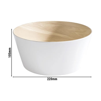 (6 sztuk) Miska - FRIDA - melamina - 2,2 litra - Ø 220 mm - biała - Prime Gastro