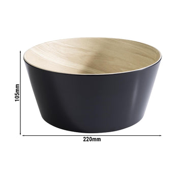 (6 sztuk) Miska - FRIDA - Melamina - 2,2 litra - Ø 220 mm - Czarny - Prime Gastro