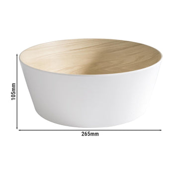 (6 sztuk) Miska - FRIDA - Melamina - 3,4 litra - Ø 265 mm - Biały - Prime Gastro