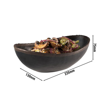 (6 sztuk) Miska - MARONE - melamina - 0,6 litra - 220x130 mm - czarno-brązowa - Prime Gastro