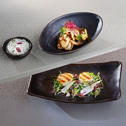 (12 sztuk) Miseczki do dipów - MARONE - melamina - 50 ml - Ø 85 mm - czarno - brązowe