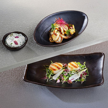 (6 sztuk) Miska - MARONE - melamina - 0,25 litra - 165x100 mm - czarno-brązowa - Prime Gastro