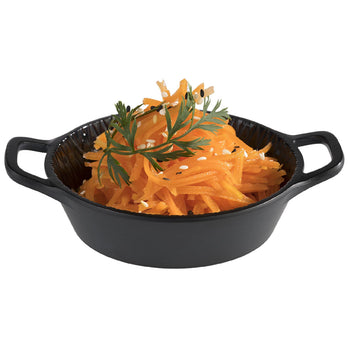 (60 sztuk) Miska - MINI - melamina - 70 ml - Ø 85 mm - z uchwytami do przenoszenia - czarna - Prime Gastro