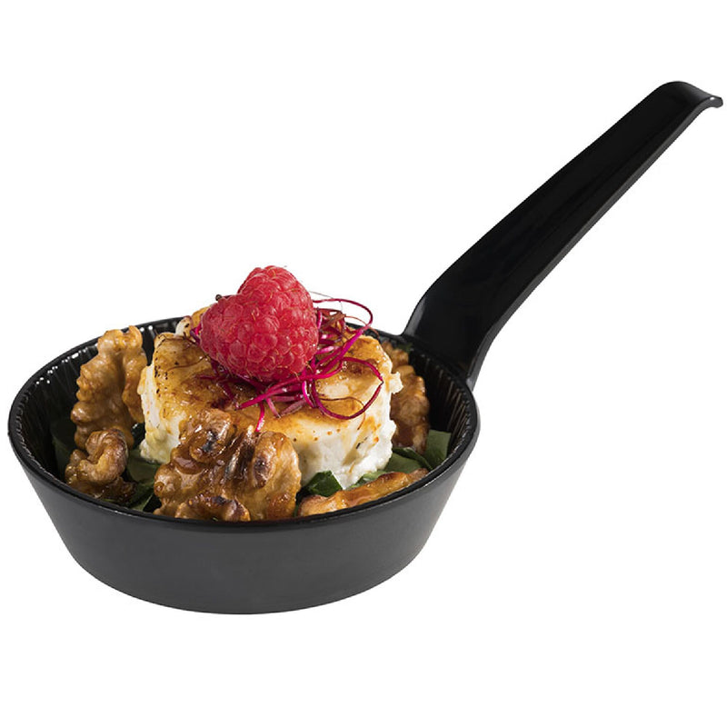 (48 sztuk) Miska - MINI - melamina - 70 ml - Ø 85 mm - z uchwytem - czarna